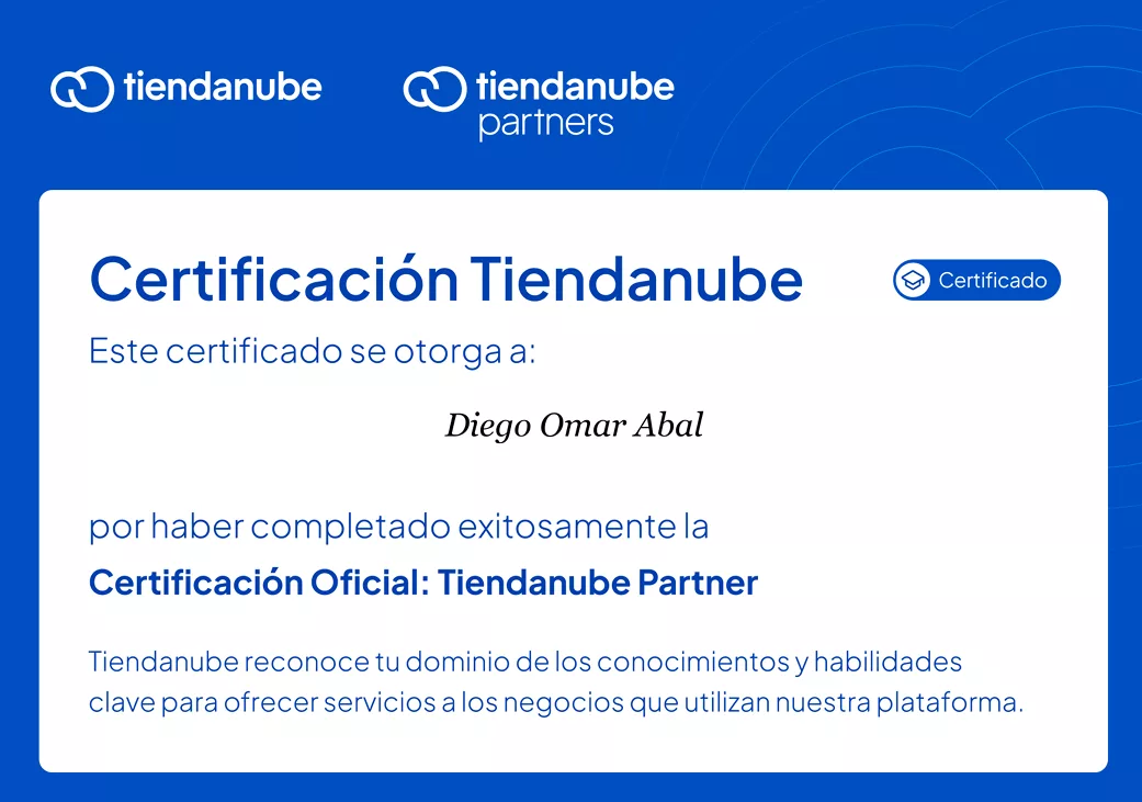 Certificado Partner Tiendanube.com